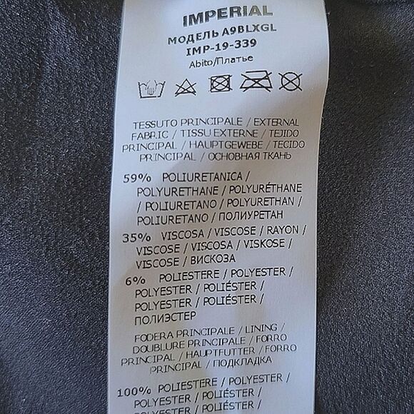 Imperial black faux leather asymmetrical shoulder dress - Picture 8 of 14